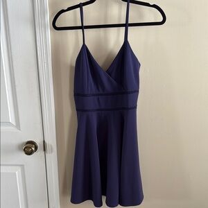 Navy Blue Spaghetti Strap Dress